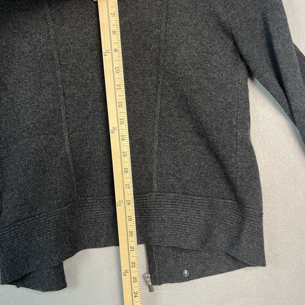 J Crew Merino Wool Blend Knit Motorcycle Moto Jacket Full Zip Asymmetric L - Picture 5 of 7